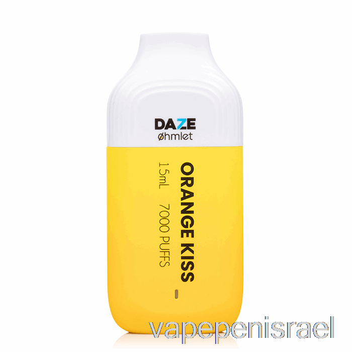 חד פעמי Vape Israel 7 Daze Ohmlet 7000 0% אפס ניקוטין נשיקה כתומה חד פעמית